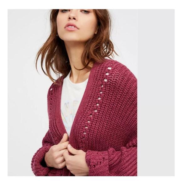 Free People Burgundy Knit Sweater - Picture 8 of 11